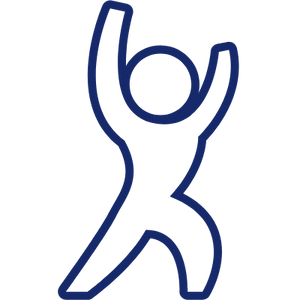 Activity_icon blue transparent icon of a person doing activities such as stretching