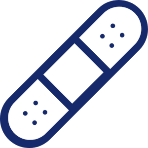 Complications_icon blue transparent icon of band-aid, complications