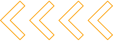 Gold arrows four transparent icons of orange arrows moving leftwards