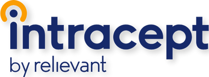 blue Intracept by Relievant written logo